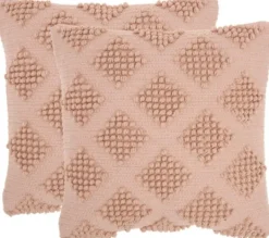 Kirkland's Home Blush Knotted Diamond Throw Pillows, Set Of 2- Pillows