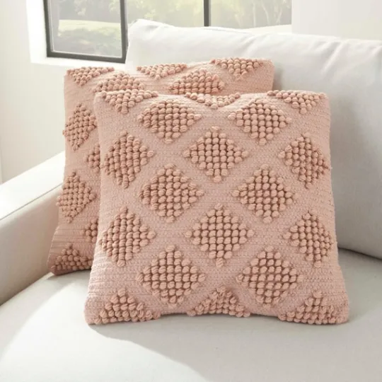 Kirkland's Home Blush Knotted Diamond Throw Pillows, Set Of 2- Pillows