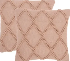 Kirkland's Home Blush Knotted Lattice Throw Pillows, Set Of 2- Pillows