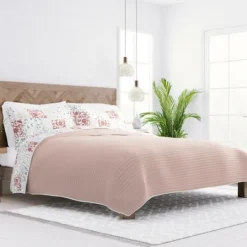 Kirkland's Home Blush Patchwork Reversible 3-Pc. King Quilt Set- Quilts