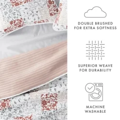 Kirkland's Home Blush Patchwork Reversible 3-Pc. Queen Quilt Set- Quilts