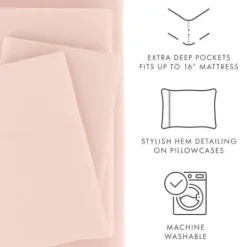 Kirkland's Home Blush Ultra Soft 4-Pc. Twin Xl Sheet Set- Bed Sheets