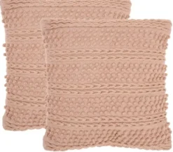 Kirkland's Home Blush Woven Stripes Throw Pillows, Set Of 2- Pillows