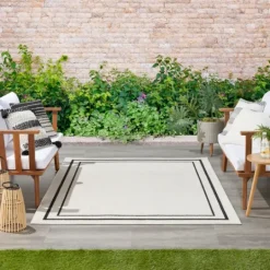 Kirkland's Home Bordered Indoor/Outdoor Area Rug, 5X7- Outdoor Rugs