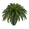 Kirkland's Home Boston Fern In Oblong Gray Planter- Arrangements & Greenery