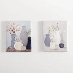 Kirkland's Home Botanicals In Blue Vases Canvas Prints, Set Of 2- Canvas Art