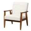Kirkland's Home Boucle & Wood Frame Accent Chair- Accent Chairs