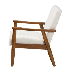 Kirkland's Home Boucle & Wood Frame Accent Chair- Accent Chairs