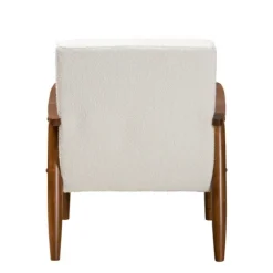 Kirkland's Home Boucle & Wood Frame Accent Chair- Accent Chairs