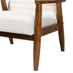 Kirkland's Home Boucle & Wood Frame Accent Chair- Accent Chairs