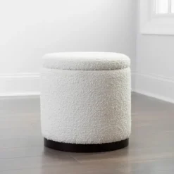 Kirkland's Home Boucle Storage Ottoman- Benches & Ottomans
