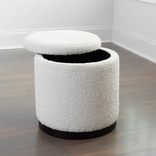 Kirkland's Home Boucle Storage Ottoman- Benches & Ottomans