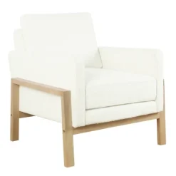 Kirkland's Home Boucle Wood Frame Accent Chair- Accent Chairs