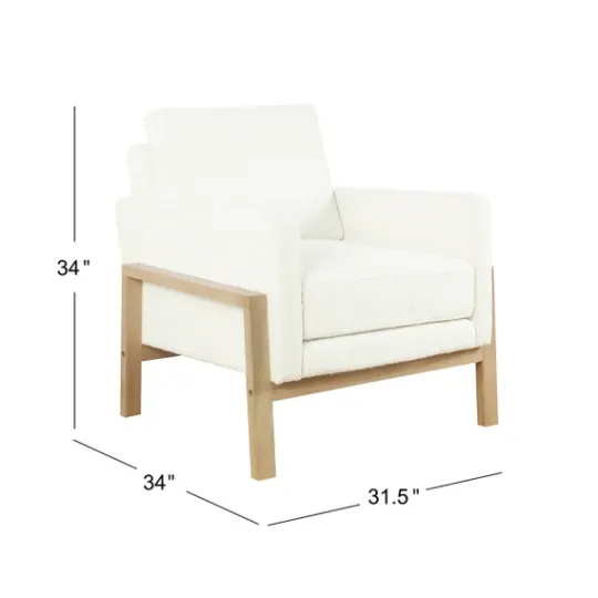Kirkland's Home Boucle Wood Frame Accent Chair- Accent Chairs