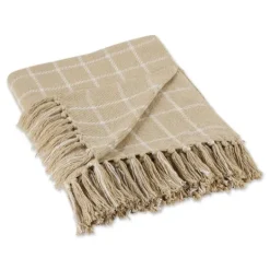 Kirkland's Home Brandy Plaid Fringed Throw- Blankets & Throws