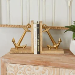 Kirkland's Home Brass Anchor Bookends, Set Of 2- Decorative Accents