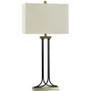 Kirkland's Home Brass And Black Mid-Century Modern Table Lamp- Table Lamps