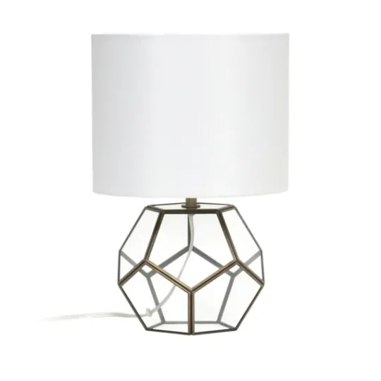 Kirkland's Home Brass And Glass Octagon Table Lamp- Table Lamps