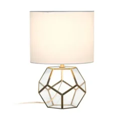 Kirkland's Home Brass And Glass Octagon Table Lamp- Table Lamps