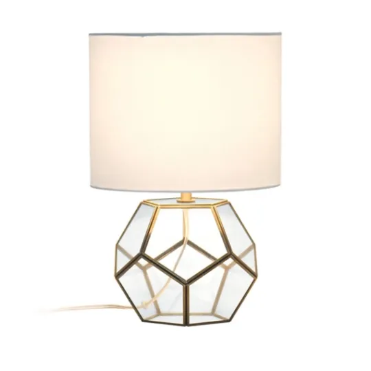 Kirkland's Home Brass And Glass Octagon Table Lamp- Table Lamps