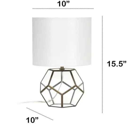 Kirkland's Home Brass And Glass Octagon Table Lamp- Table Lamps