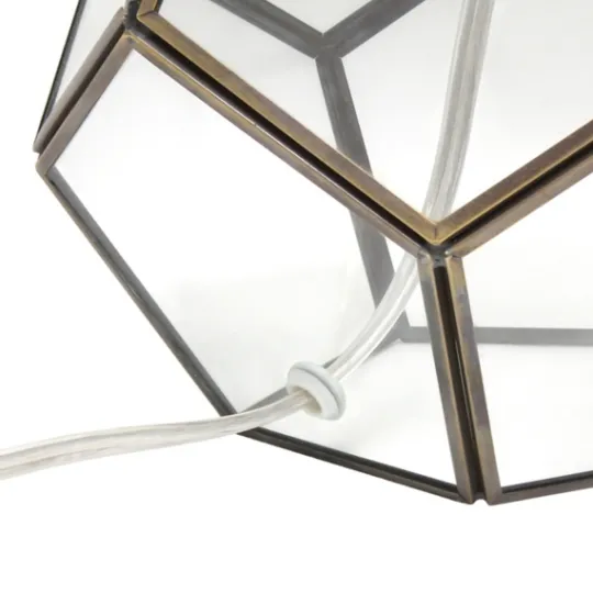 Kirkland's Home Brass And Glass Octagon Table Lamp- Table Lamps