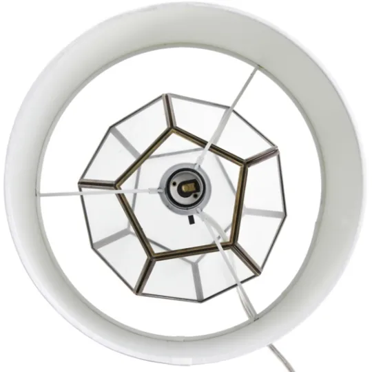 Kirkland's Home Brass And Glass Octagon Table Lamp- Table Lamps