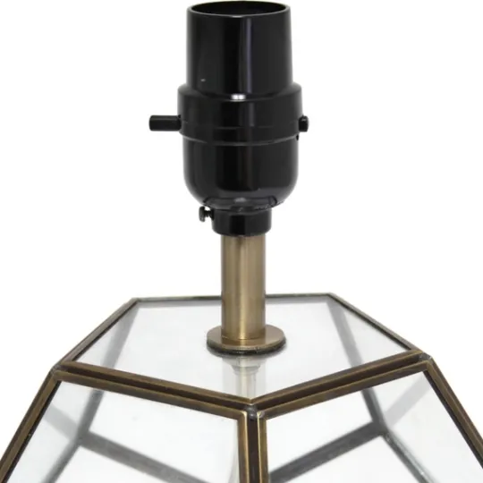 Kirkland's Home Brass And Glass Octagon Table Lamp- Table Lamps