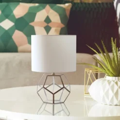 Kirkland's Home Brass And Glass Octagon Table Lamp- Table Lamps