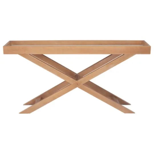 Kirkland's Home Brazilian Pine Tray Top Console Table- Console Tables