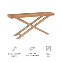 Kirkland's Home Brazilian Pine Tray Top Console Table- Console Tables