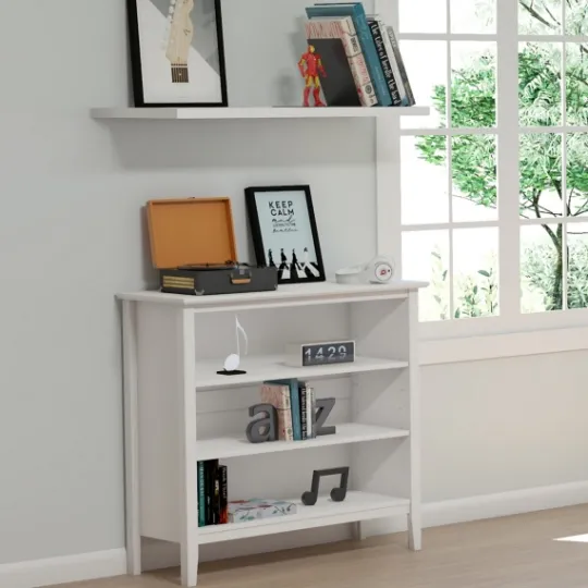 Kirkland's Home Brazilian Pine Wood Short Bookshelf- Bookshelves