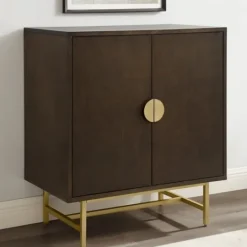 Kirkland's Home Brielle Golden Circle Wine Cabinet- Cabinets & Sideboards