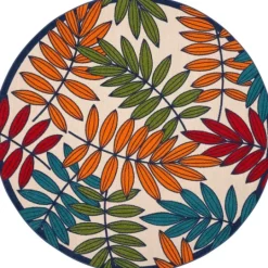 Kirkland's Home Bright Branches Round Outdoor Area Rug, 7X7- Outdoor Rugs