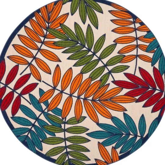 Kirkland's Home Bright Branches Round Outdoor Area Rug, 7X7- Outdoor Rugs