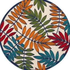 Kirkland's Home Bright Branches Round Outdoor Area Rug, 5X5- Outdoor Rugs