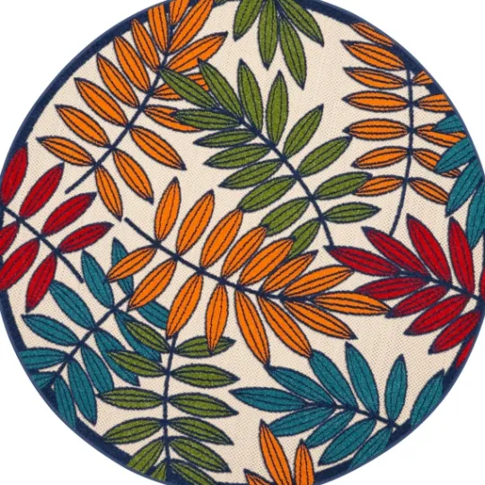 Kirkland's Home Bright Branches Round Outdoor Area Rug, 5X5- Outdoor Rugs