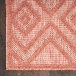 Kirkland's Home Bright Coral Diamond Outdoor Area Rug, 6X9- Outdoor Rugs