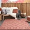 Kirkland's Home Bright Coral Trellis Outdoor Area Rug, 4X6- Outdoor Rugs