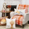 Kirkland's Home Bright Orange Harvest Plaid Throw- Blankets & Throws