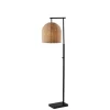 Kirkland's Home Bronze And Woven Rat Stem Floor Lamp- Floor Lamps