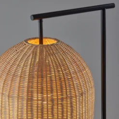 Kirkland's Home Bronze And Woven Rat Stem Floor Lamp- Floor Lamps