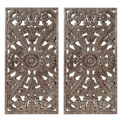 Kirkland's Home Bronze Madison Park Floral Wall Plaques, Set Of 2- Wall Plaques