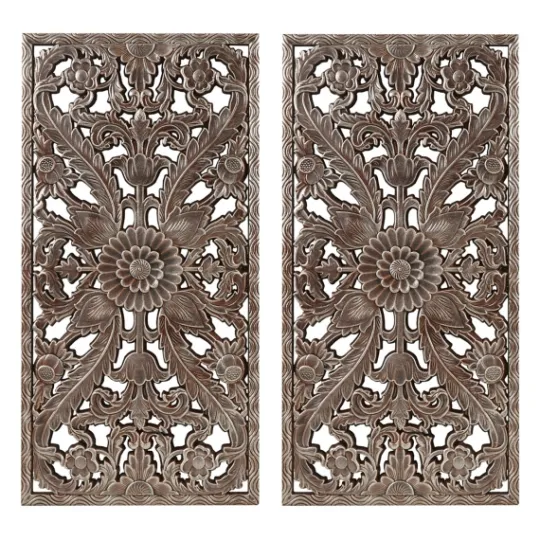 Kirkland's Home Bronze Madison Park Floral Wall Plaques, Set Of 2- Wall Plaques
