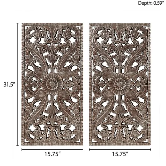 Kirkland's Home Bronze Madison Park Floral Wall Plaques, Set Of 2- Wall Plaques