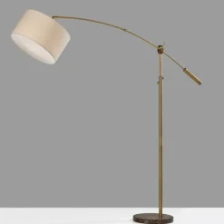 Kirkland's Home Bronze Metal Arched Oversized Shade Floor Lamp- Floor Lamps