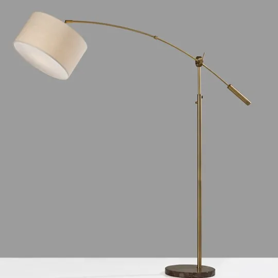 Kirkland's Home Bronze Metal Arched Oversized Shade Floor Lamp- Floor Lamps