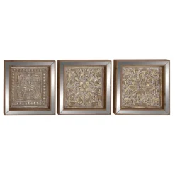 Kirkland's Home Bronze Metal Mirror Floral Wall Plaques, Set Of 3- Wall Plaques