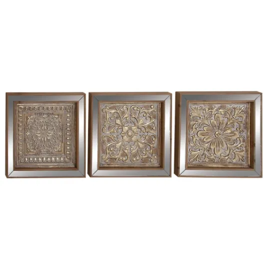 Kirkland's Home Bronze Metal Mirror Floral Wall Plaques, Set Of 3- Wall Plaques