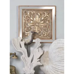 Kirkland's Home Bronze Metal Mirror Floral Wall Plaques, Set Of 3- Wall Plaques